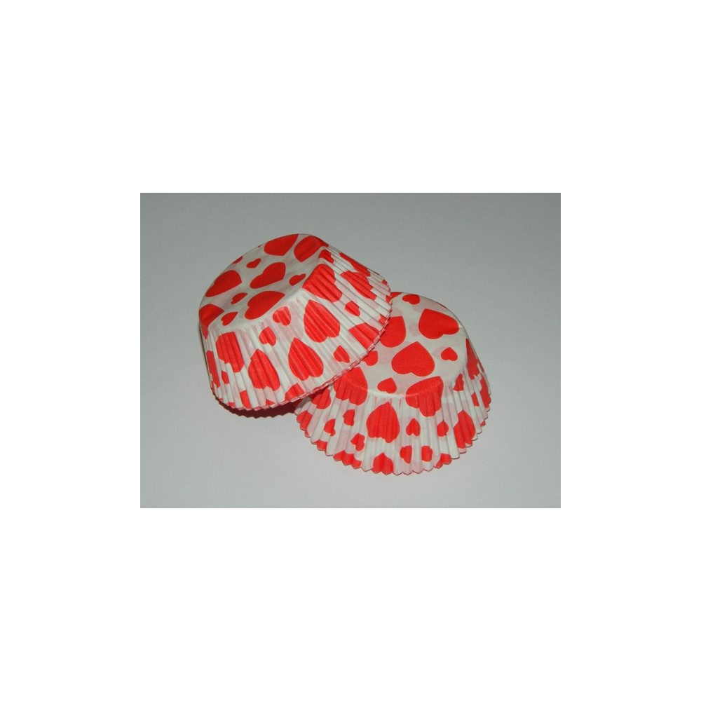 Baking Cups red heart  - 40pcs