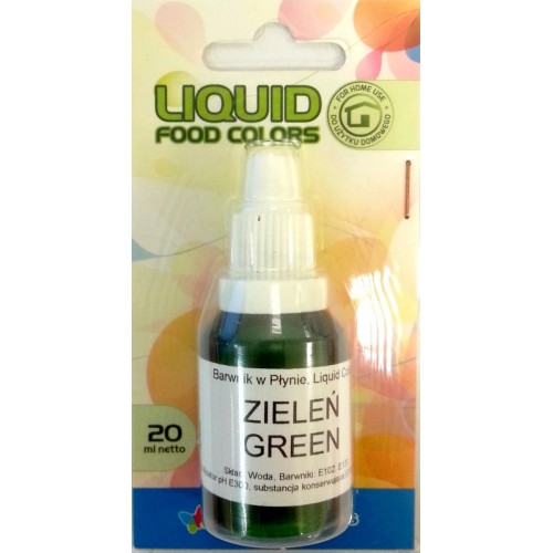 Airbrush barva tekutá Food Colours Green (20 ml) Zelená