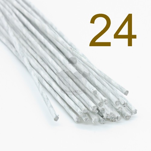 Caketools - 24  aranžovací drátky bílé - 50ks