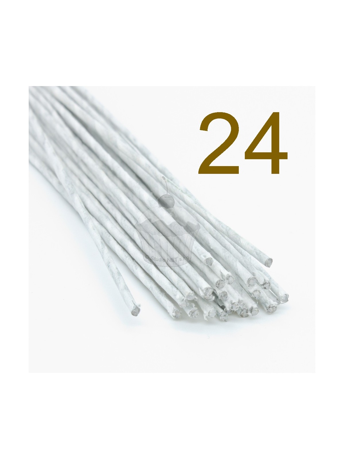 Caketools - 24  aranžovací drátky bílé - 50ks