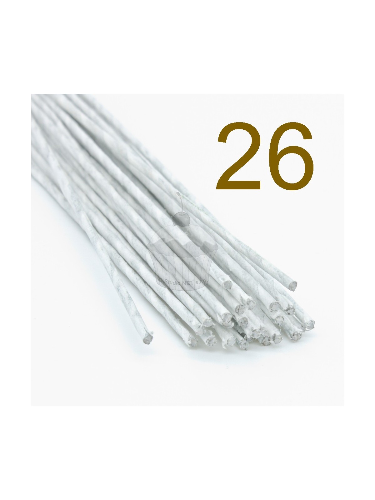 Caketools - 26  aranžovací drátky bílé - 50ks