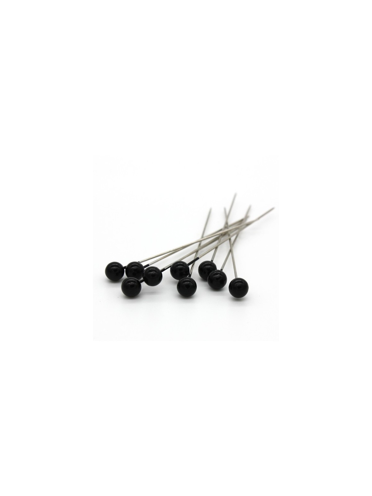 Dekorační špendlík - černá  perla - 65mm/9ks