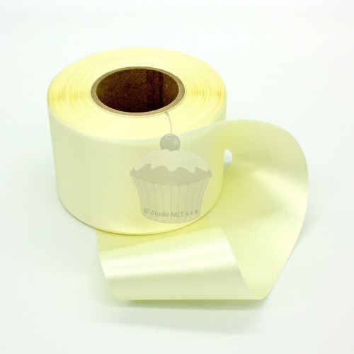 Satin ribbon - beige - ivory 20m / 60 mm