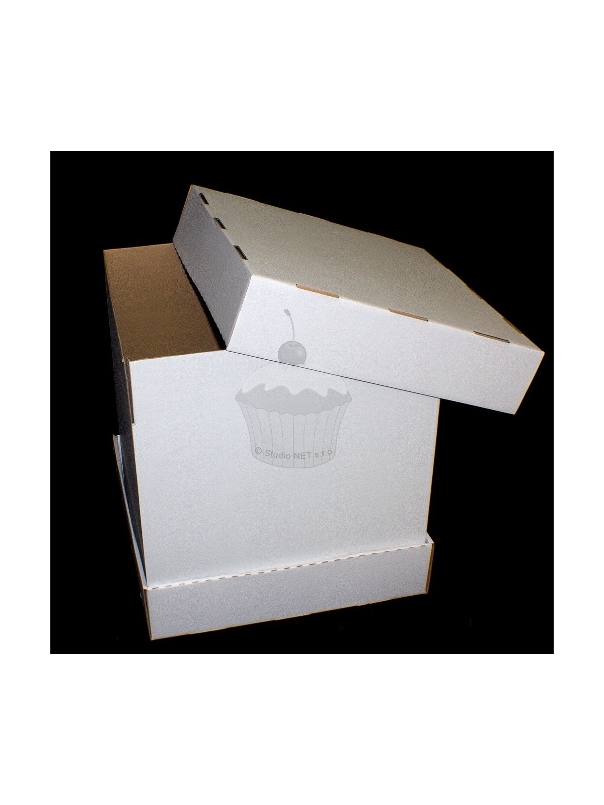 Krabice na patrový dort - extra pevná - bílá - 43 x 43 x 47cm