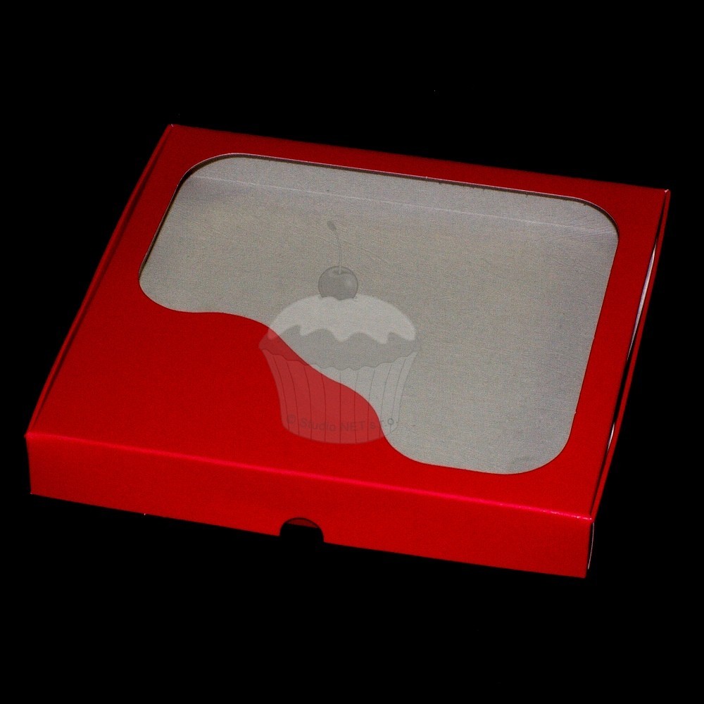 Krabička na cukroví - pevná - červená - 0,5kg