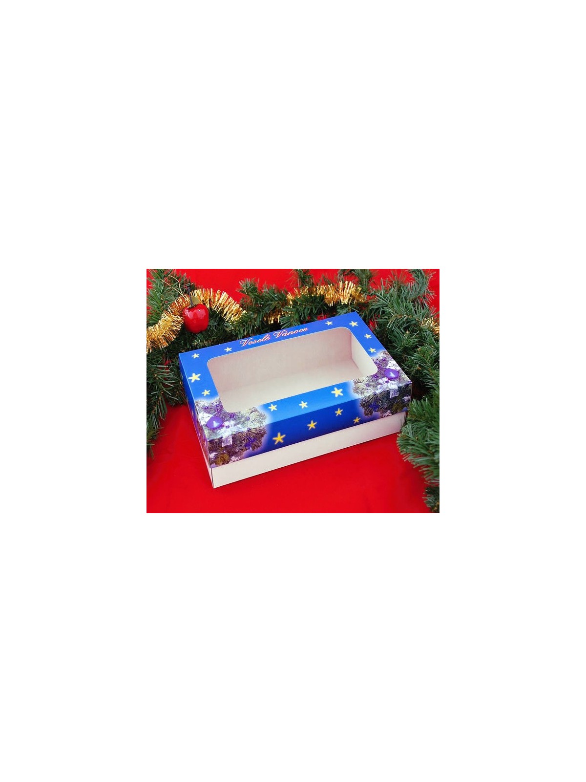 Krabice na cukroví - vánoční modrá - 1/2kg