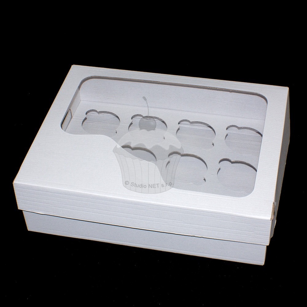 Krabička na muffin /  CupCakes - pevná - bílá - 12