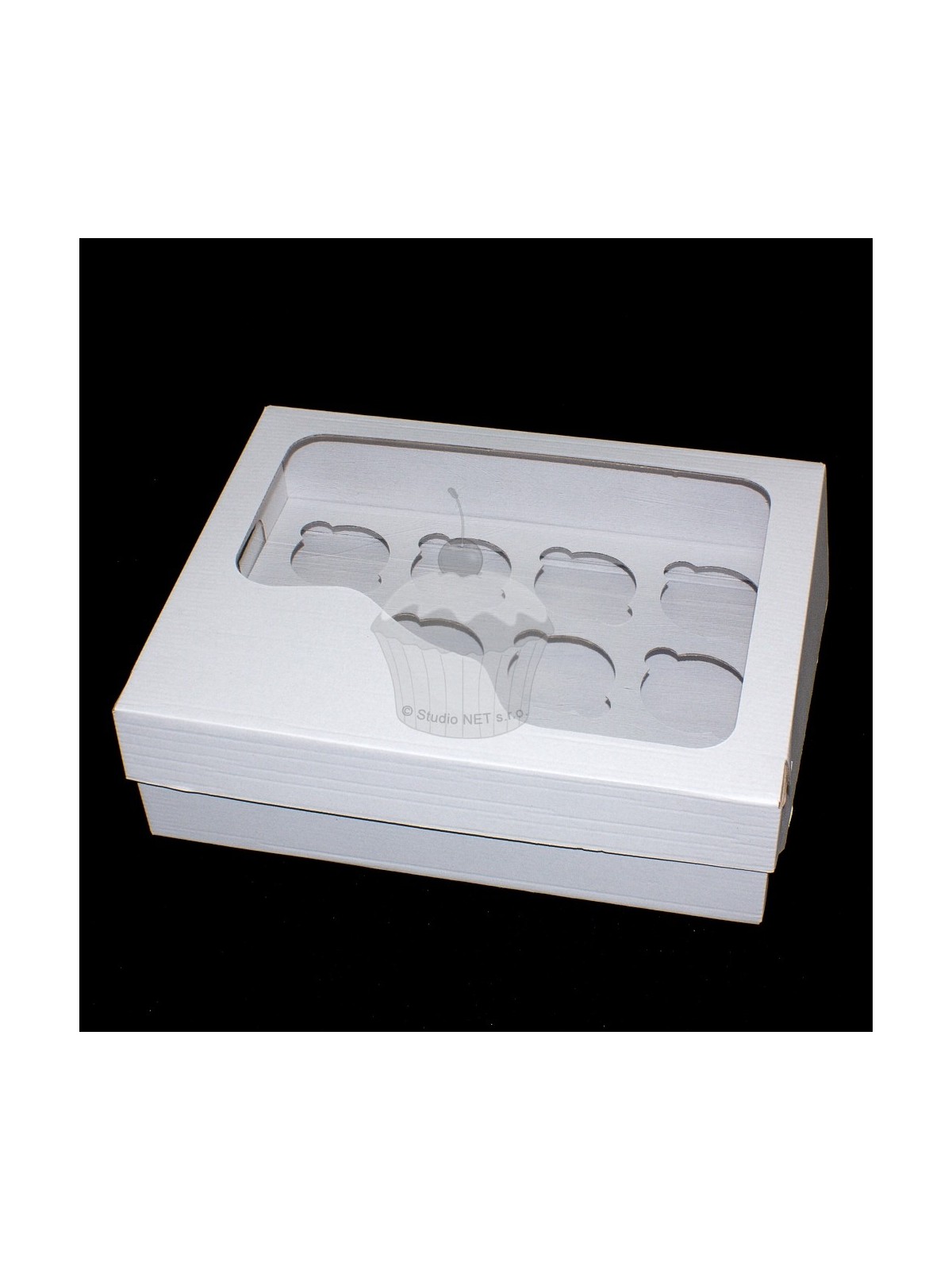 Krabička na muffin /  CupCakes - pevná - bílá - 12