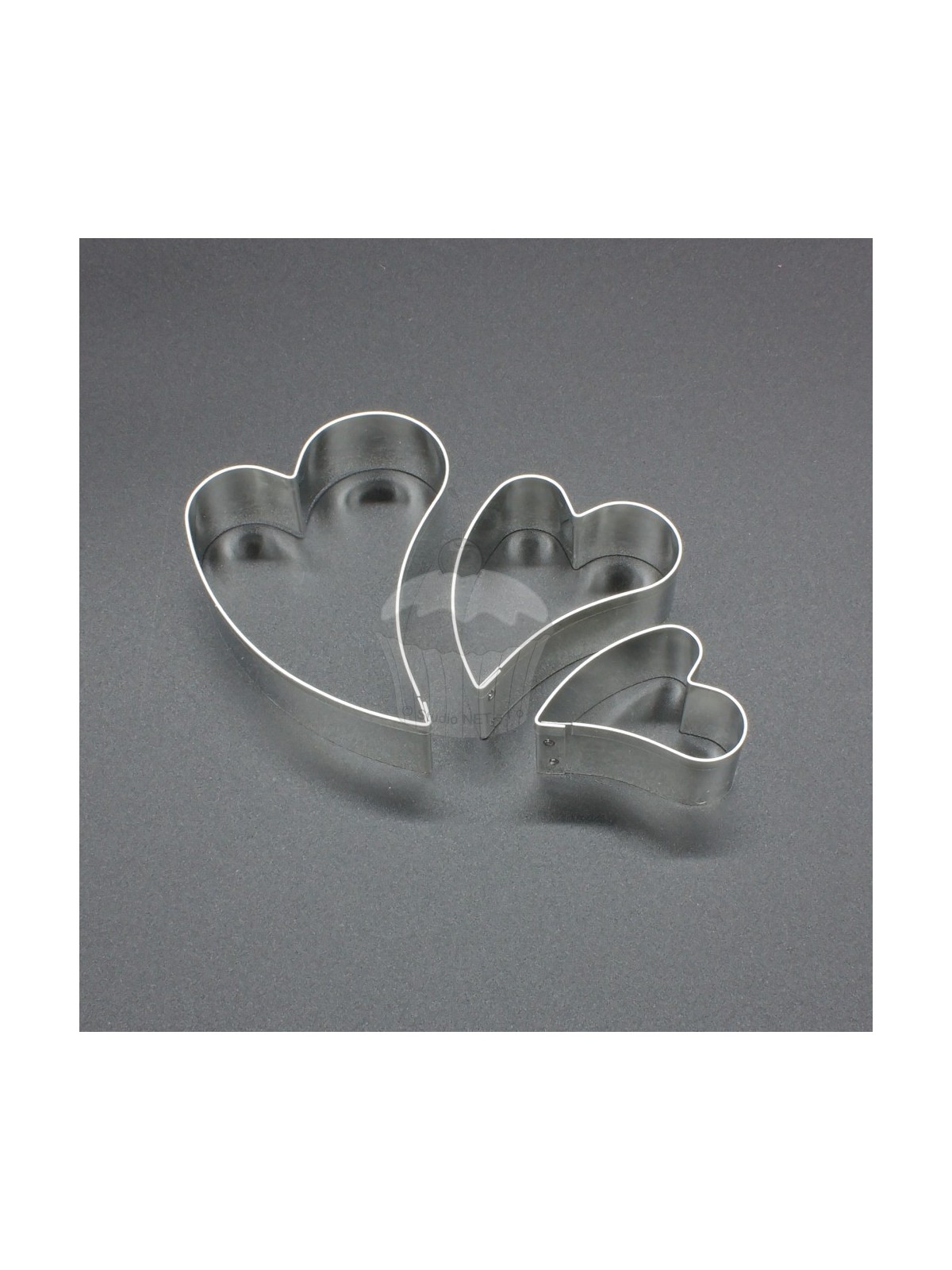 Set of cutters - oblique hearts 3pcs