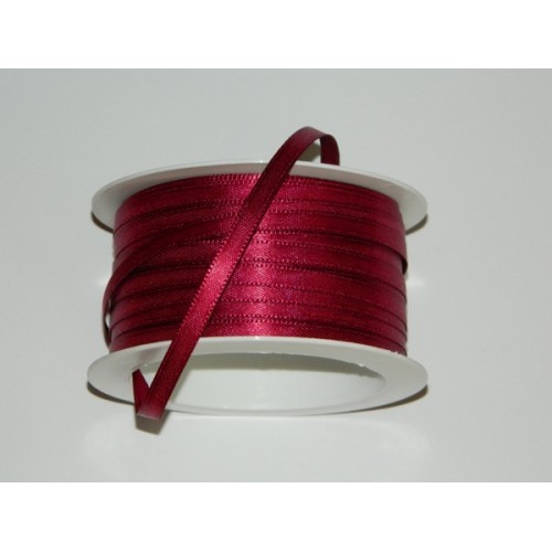 Satin ribbon - burgundy 20m / 5 mm