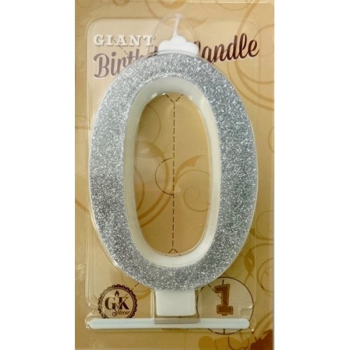Cake candle large - sparkle silver - 0