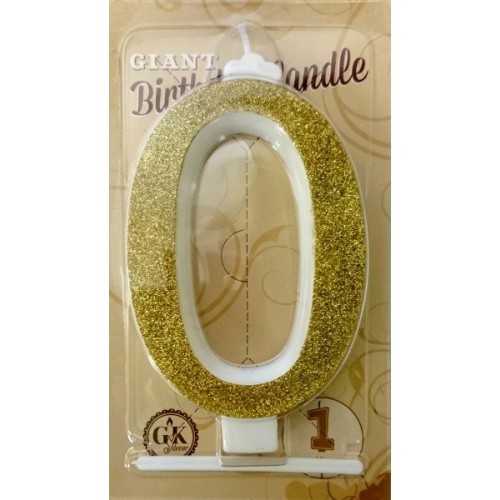 Cake candle large - sparkle gold - 0