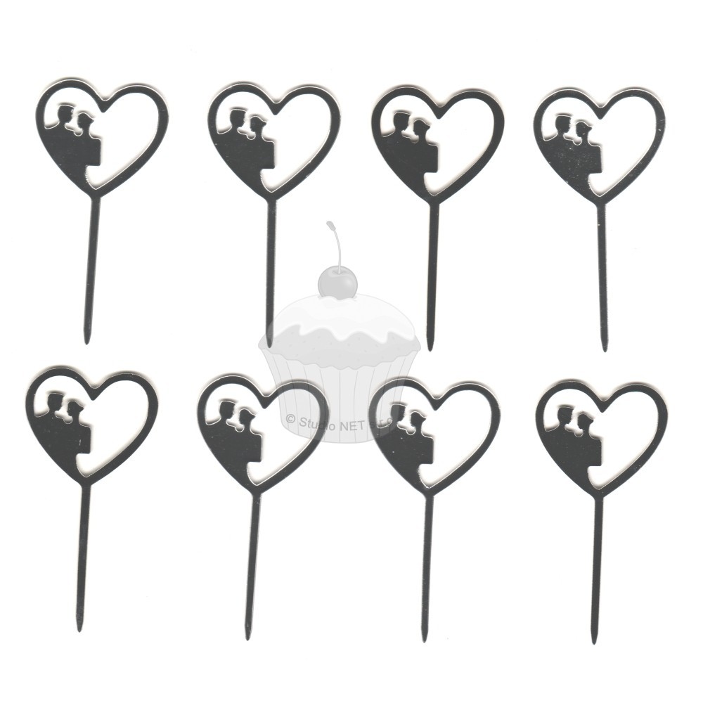 Plug small - newlyweds in heart - 8 pcs