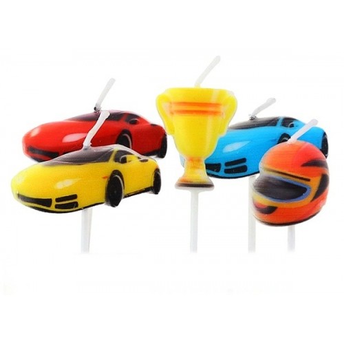 Cake candle Racing cars - 5pcs