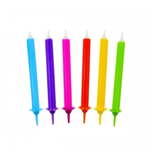 Cake candle - "pastels" - 12 pieces