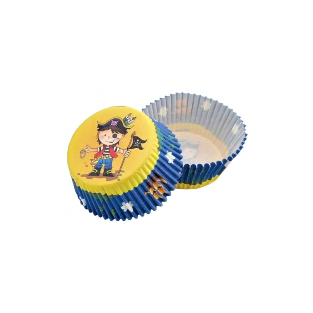 Baking Cups - Gelb-Blau  Pirat - 50pcs