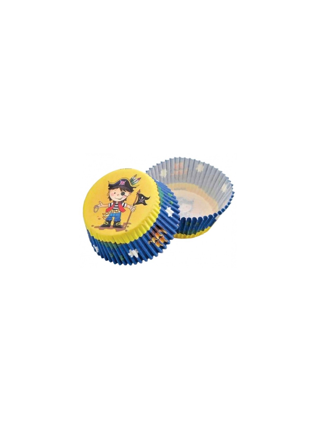 Baking cups Yellow-blue  pirate - 50pcs