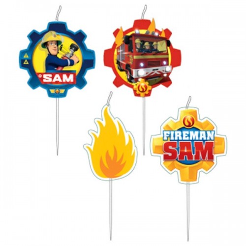 Cake candle mini 4pcs - firefighter SAM 2