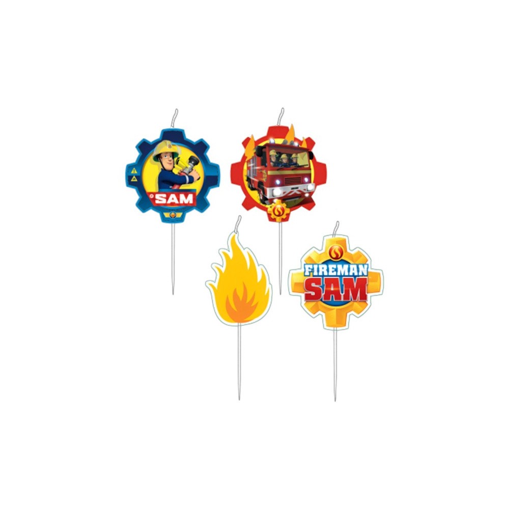 Cake candle mini 4 pcs - fireman SAM 2