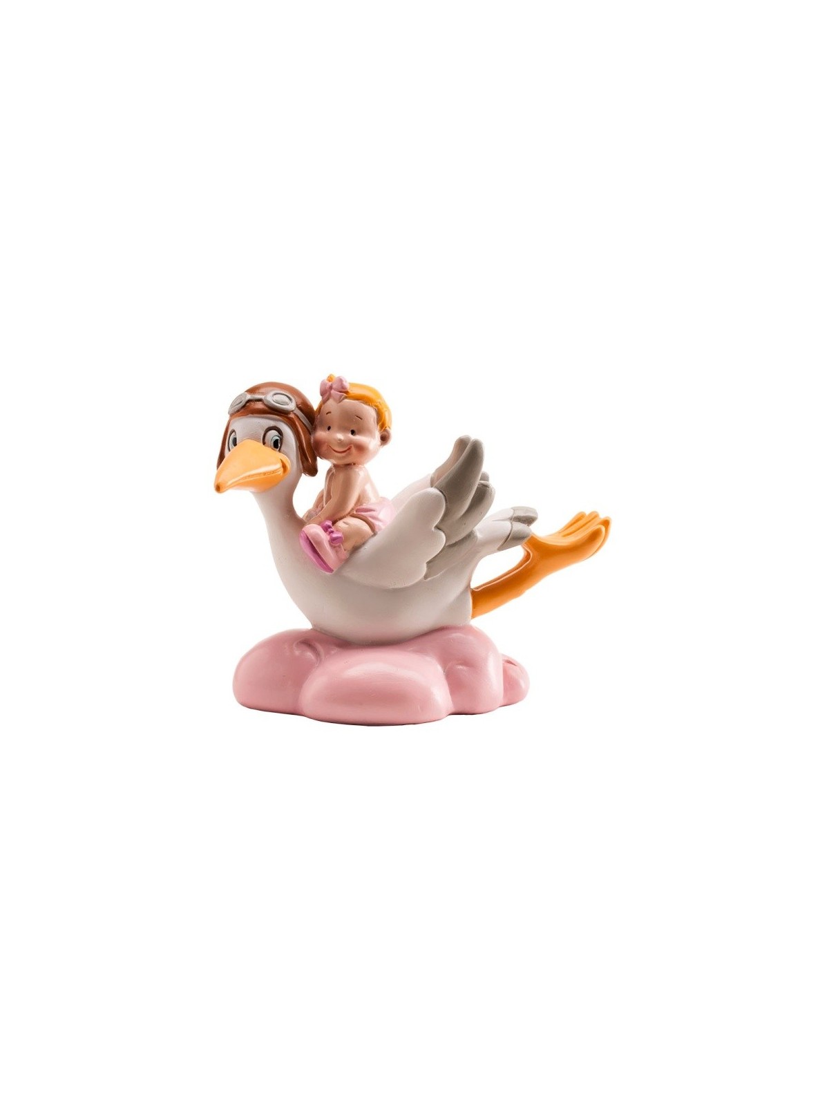 Die Geburt des Babys - fliegender Storch - rosa