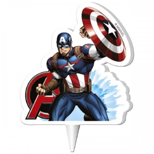 Decorative cake candle - Captain America - Avengers - 1 piece