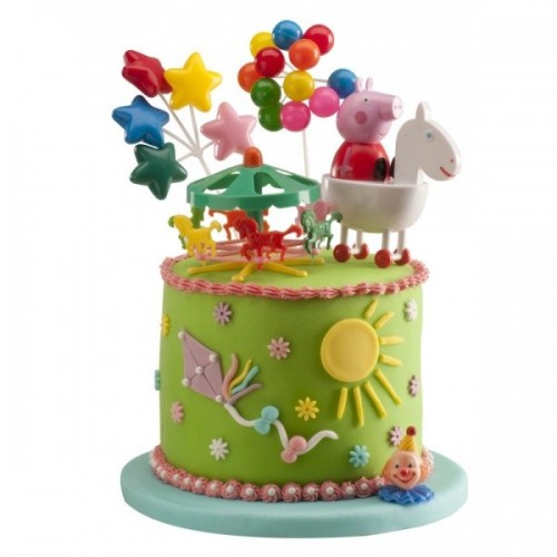 DeKora - Set of decorative figurine - Peppa Pig + Carousel