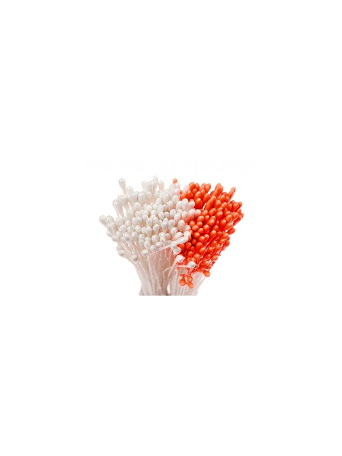 Decora Flower Stamen  - medium - pearl white / matt orange  288pcs