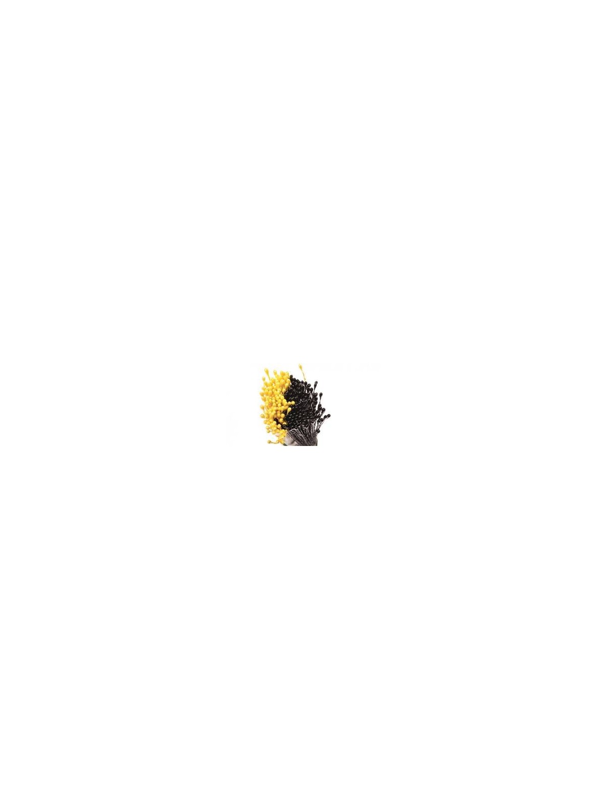 Decora Flower Stamen  - medium - pearl dark yellow / black  288pcs