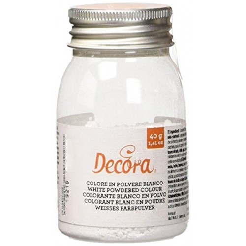Decora jedlá prachová barva - white - bílá - 40g