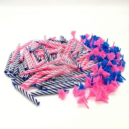 DeKora Birthday Candles - Pink / Blue 100pcs