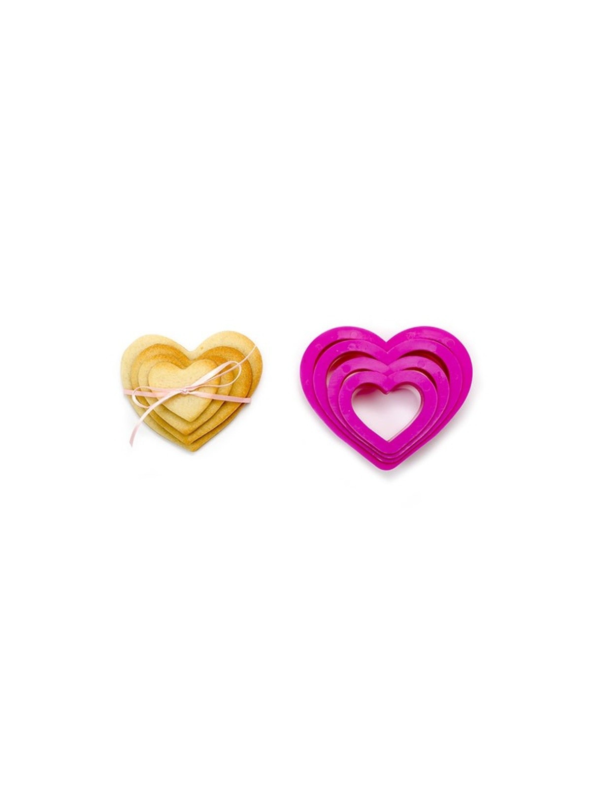 Decorating set of cookie cutters - hearts 4pcs