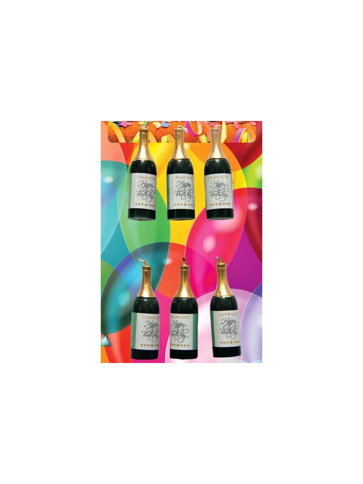 Champagne bottle candles, set of 6