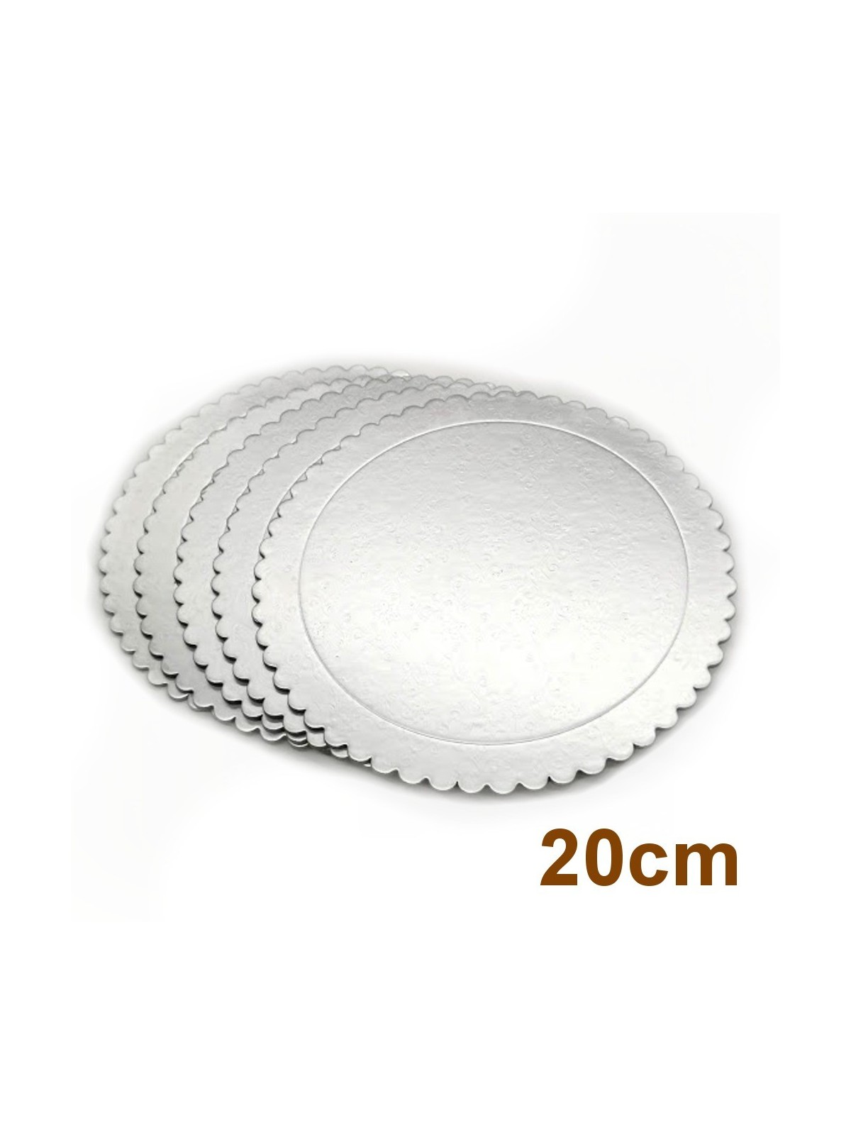 Set of 5pcs pad under silver cake - round - 20cm