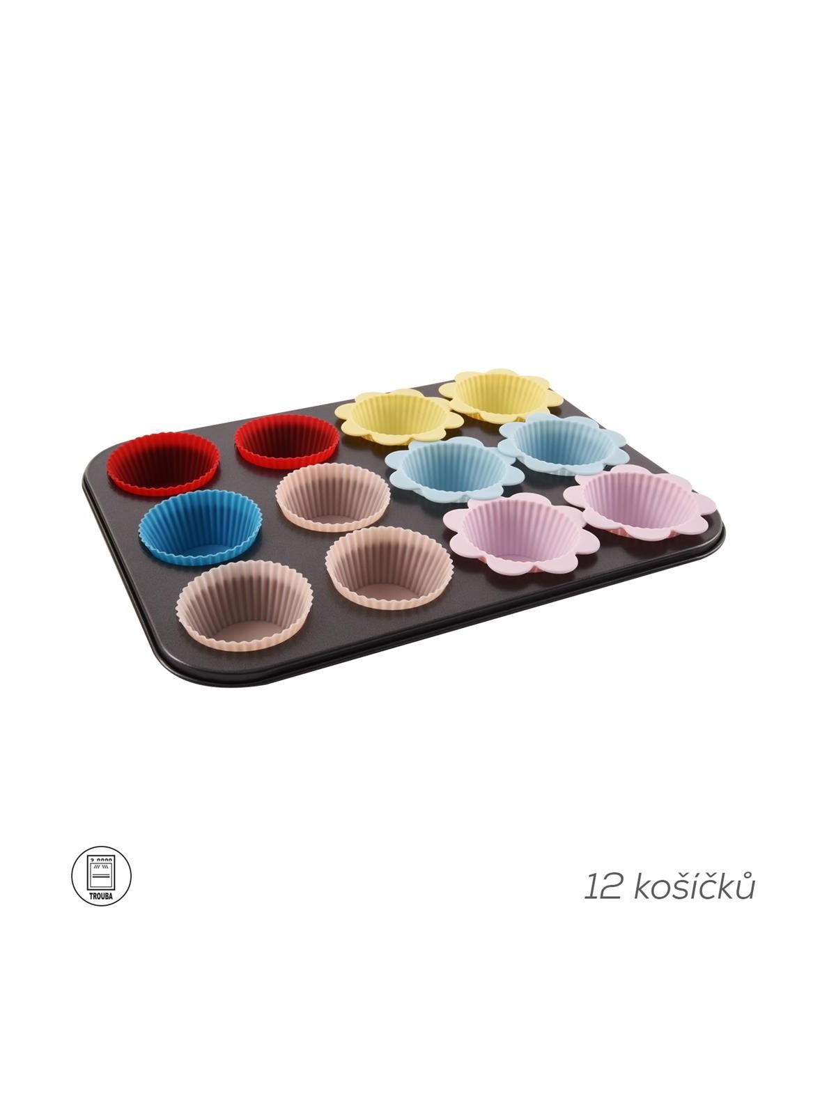 Muffin baking form + 12 silicone cups