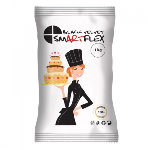 Black velvet Smartflex  1kg -rolled fondant