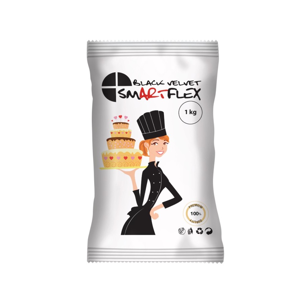 Smartflex Black Velvet 1kg - Ausrollfondant