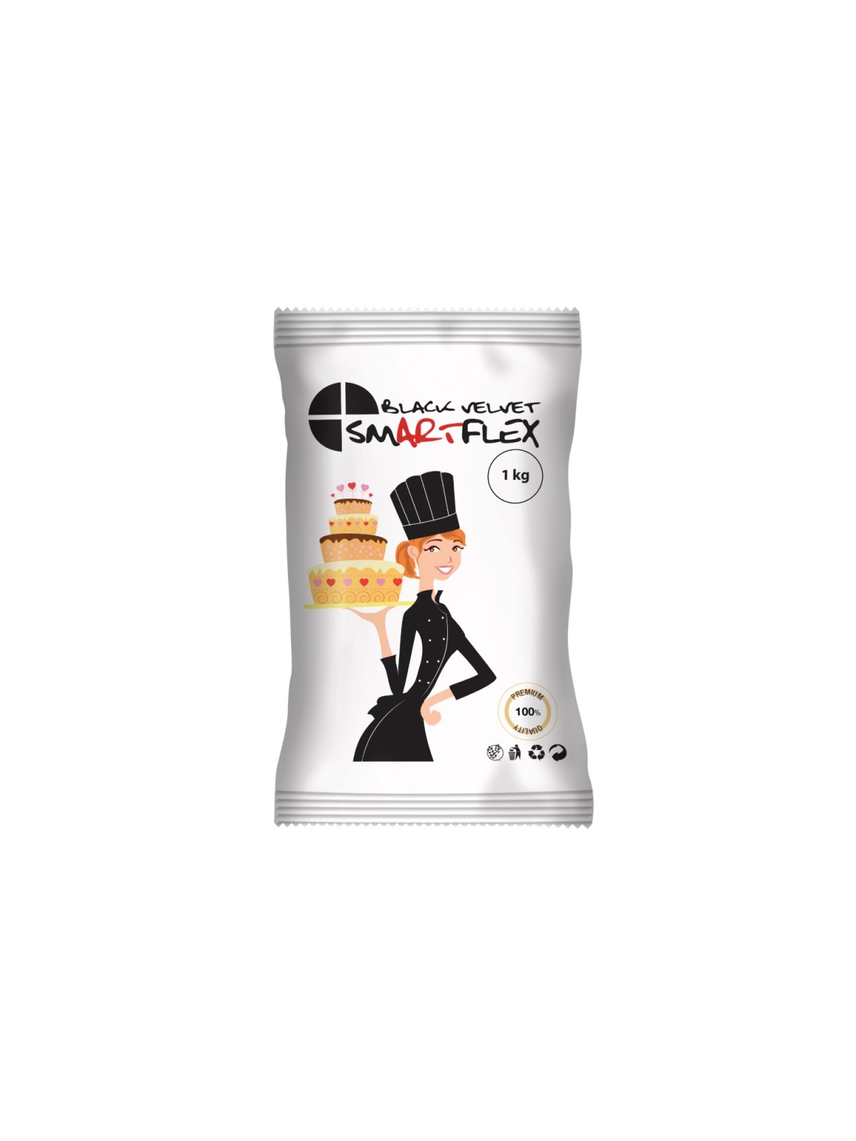 Smartflex Black Velvet 1kg - Ausrollfondant