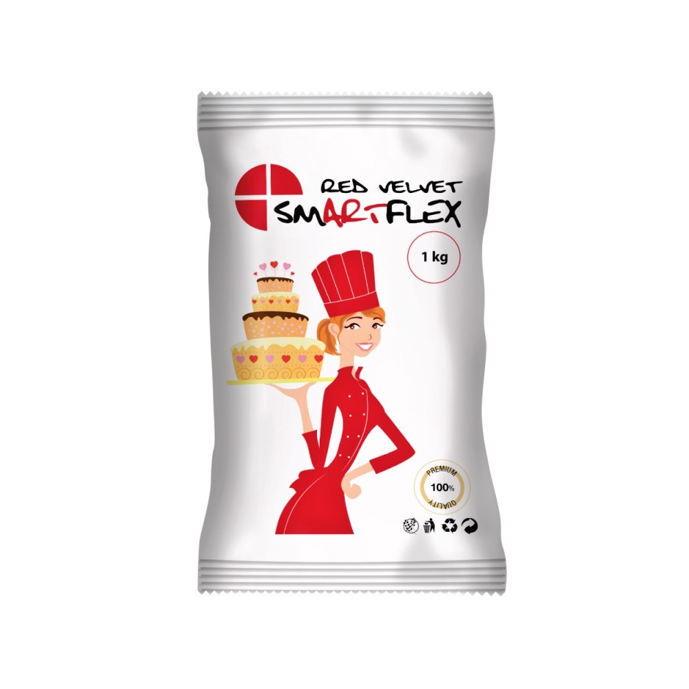 Smartflex Red velvet  1kg - potahovací hmota