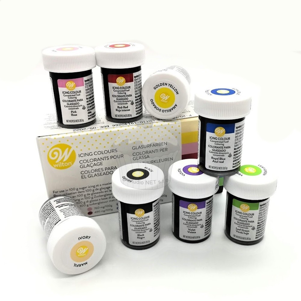 Set of Wilton gel colors - Icing Color Kit - 8 x 28g