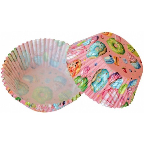 Baking cups - donut pink - 50pcs