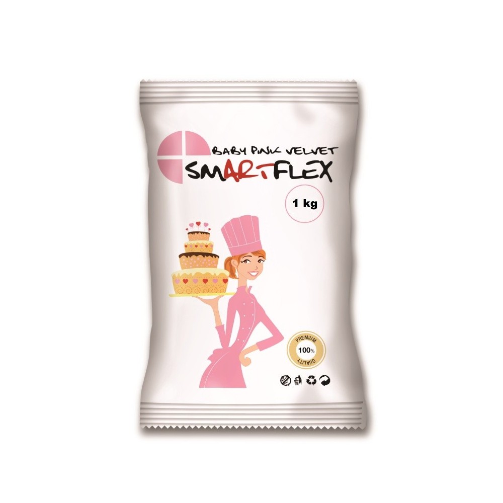 Baby Pink Smartflex Velvet Mandel 1kg - Aussrollfondant und modeliert