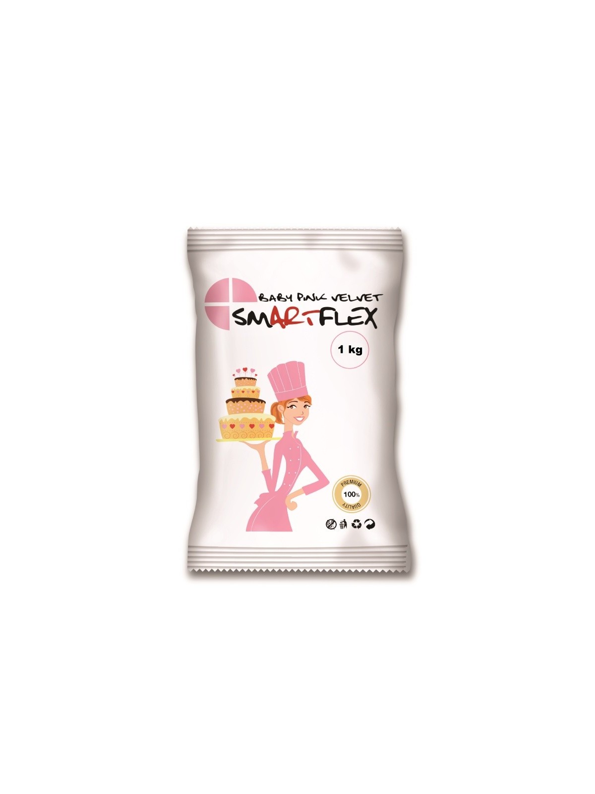 Baby Pink Smartflex Velvet Mandel 1kg - Aussrollfondant und modeliert