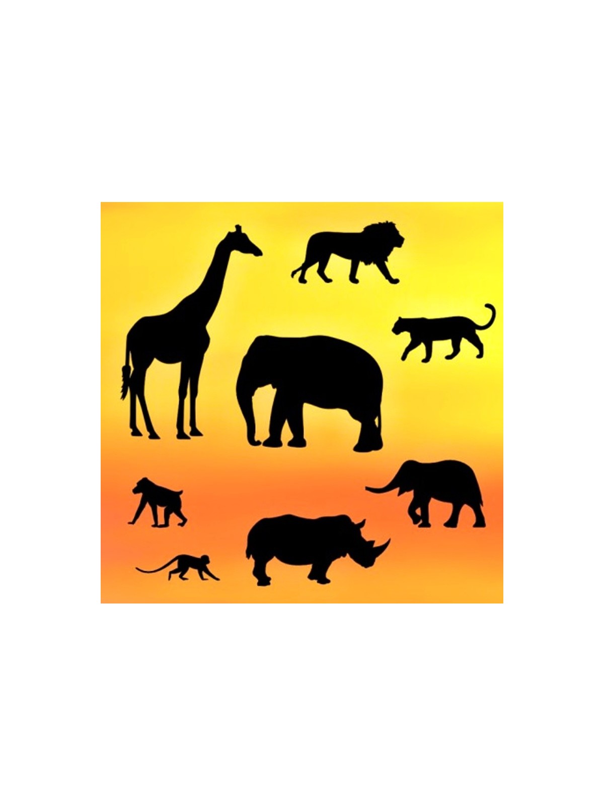 Vykrajovátka patchwork - siluety safari 8ks