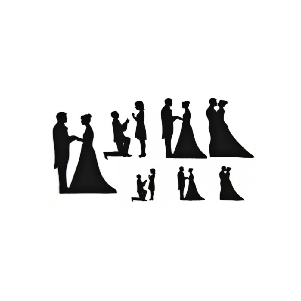 Cookie cutter patchwork - wedding silhouettes 9pcs