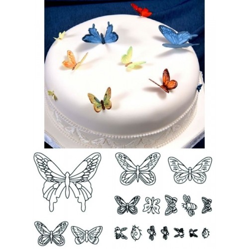 Cookie cutter set patchwork - butterfly - 17 pieces