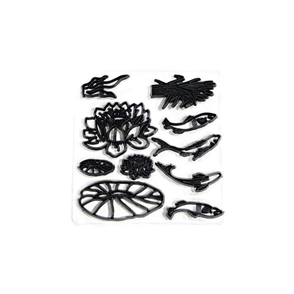 Cookie cutter patchwork Lotus + Fish 10 pcs