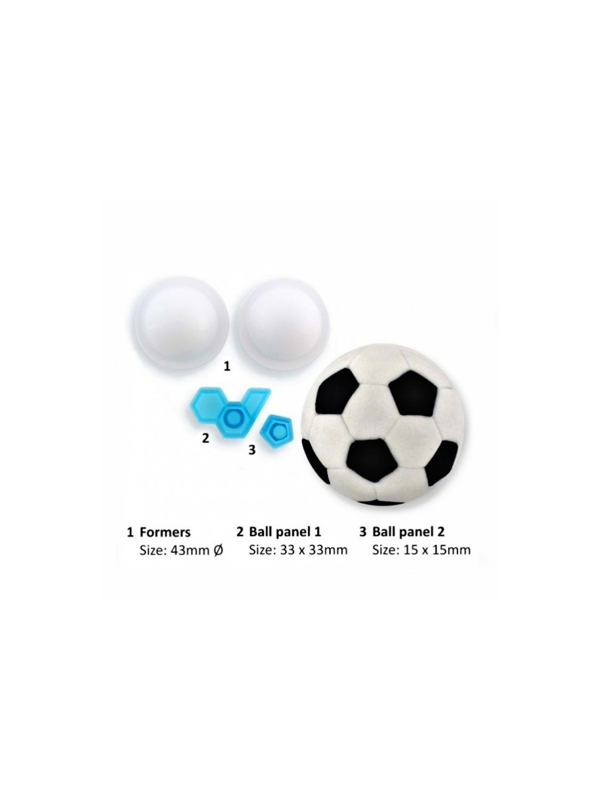 Form cutter + cookie cutter - football ball 4 pcs