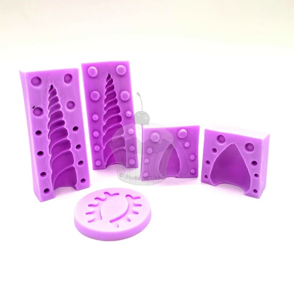 Silicone mold - unicorn - 5pcs