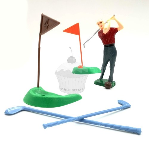 Dekora dekorační sada - hráč golfu - 9ks