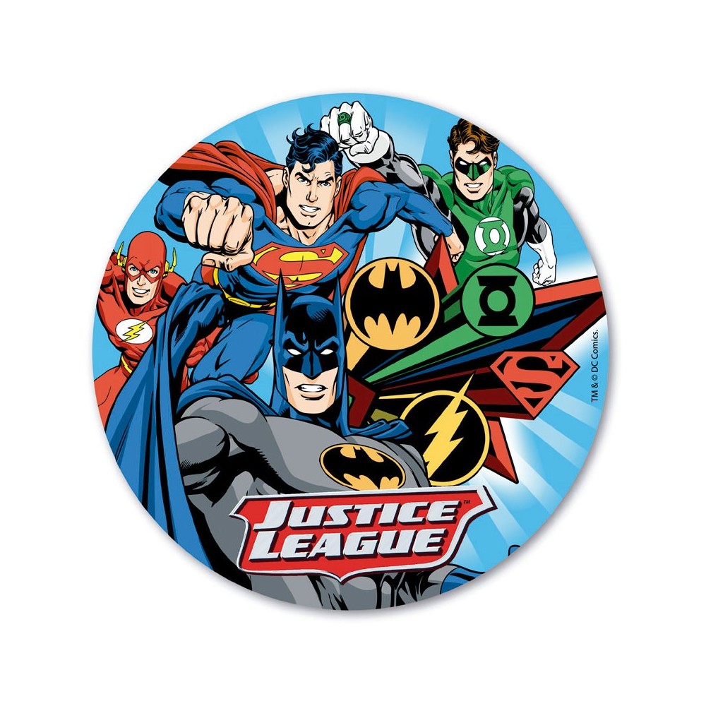 Dekora - Rundes essbares Papier - Justice League